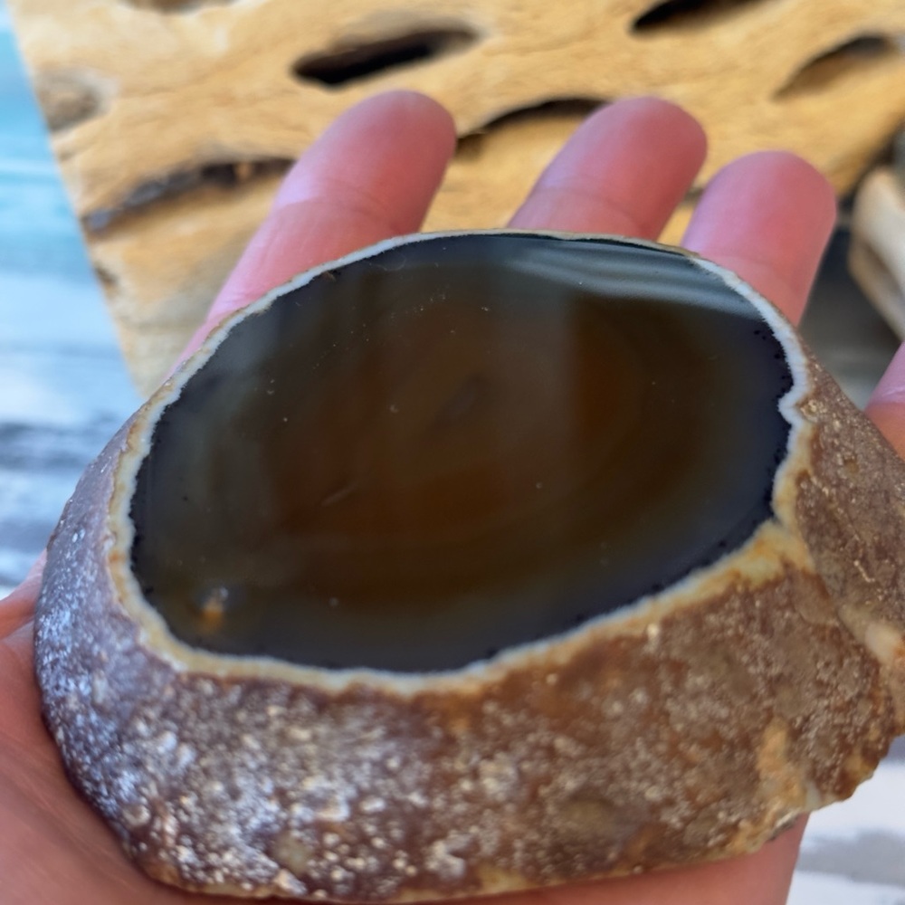 Polished Brown Agate Slice - Picture 2 of 5